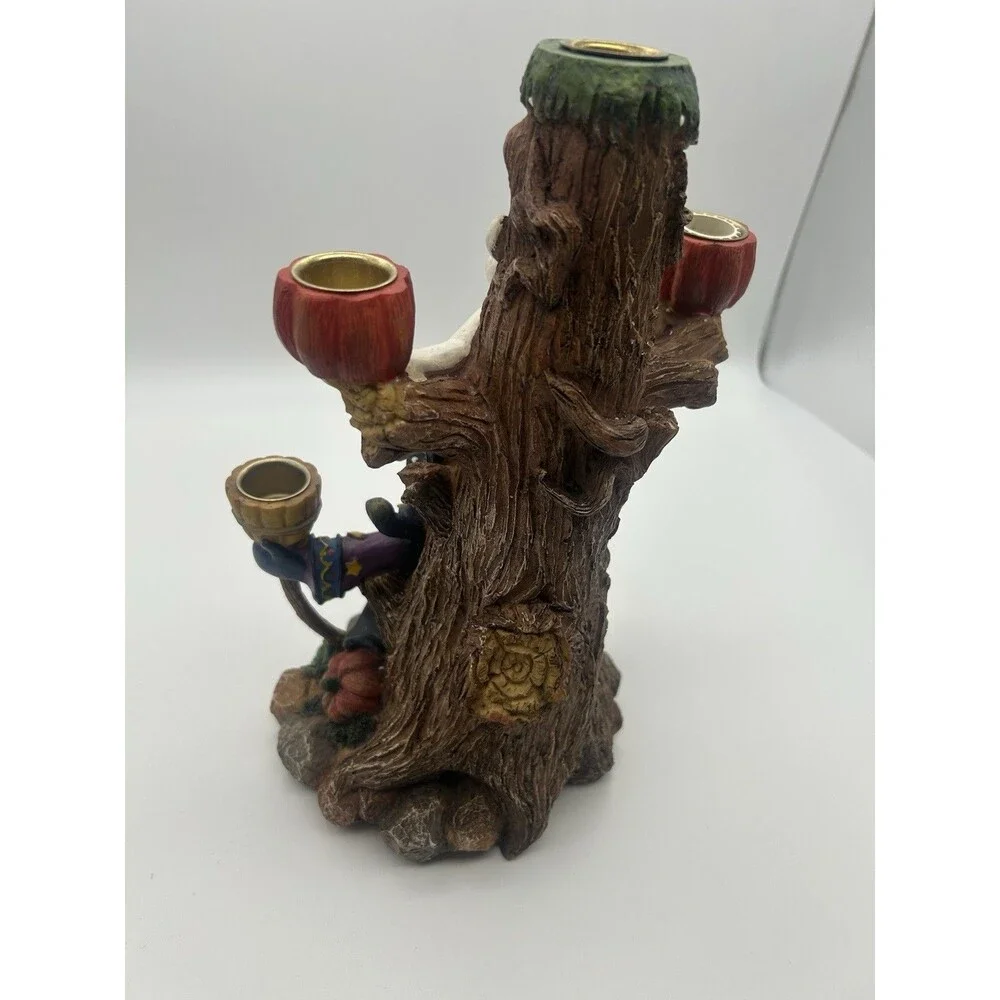 Halloween Candelabra 5 Candle Holders Witch Ghost Tree Jack-o-lanterns Broom